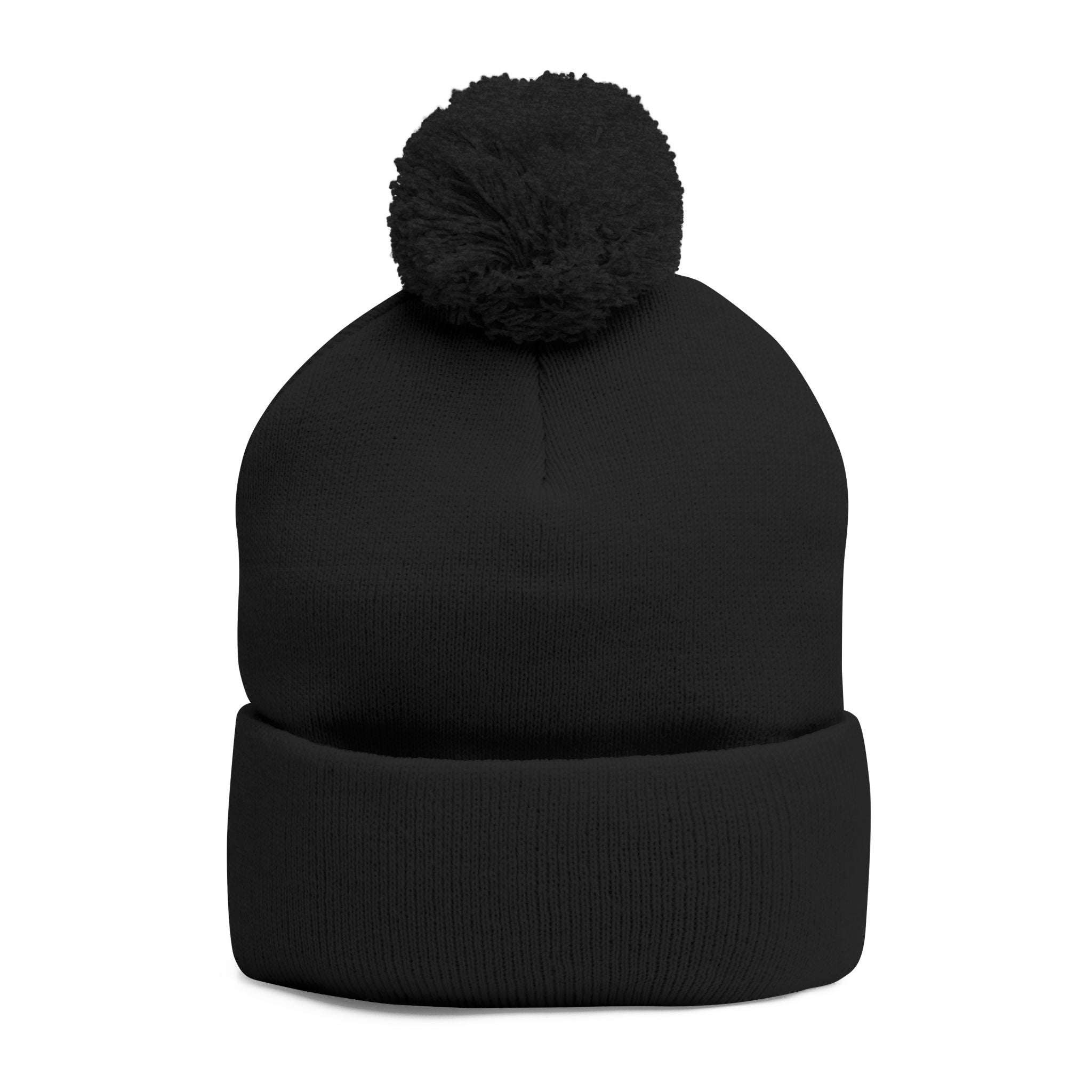 Embroidered Snowflake Pom-Pom Knit Cap